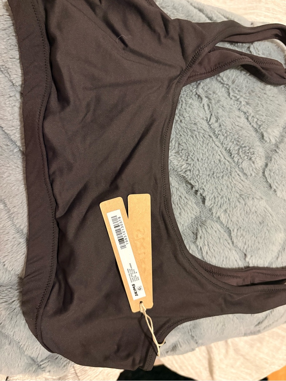 SKIMS Black  Scoop Bikini Top